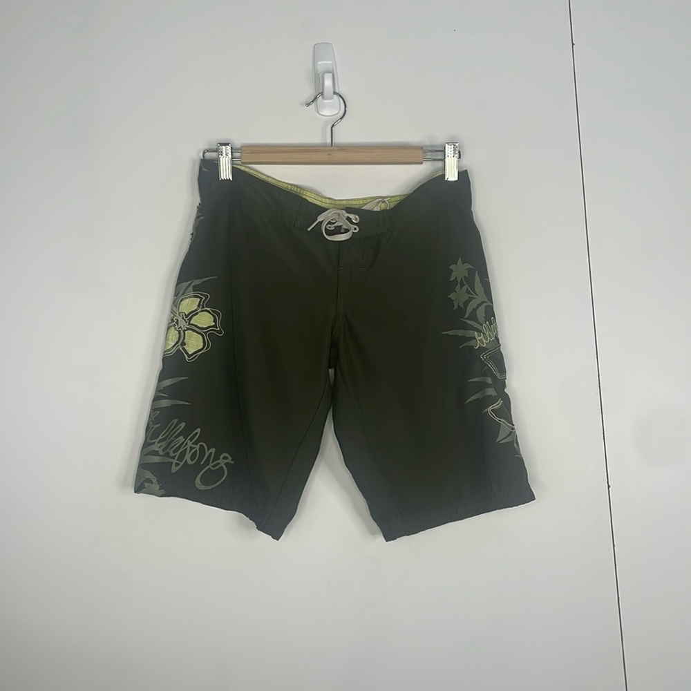 Vintage Billabong Surf Board Shorts Womens Juniors Size 3 Green Summer